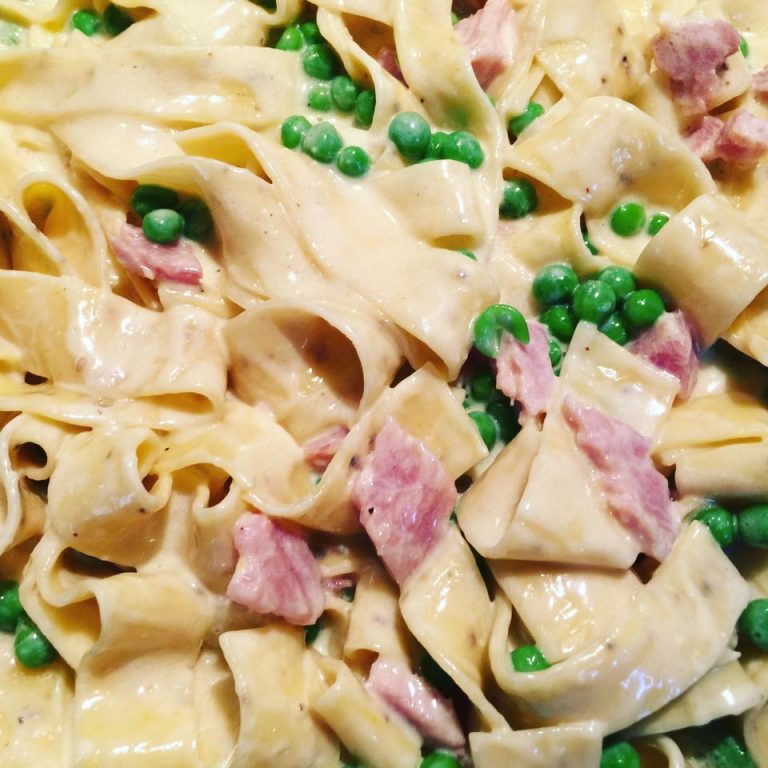 Lemon Pepper Pappardelle w/Prosciutto & Peas Angela Derecas Taylor